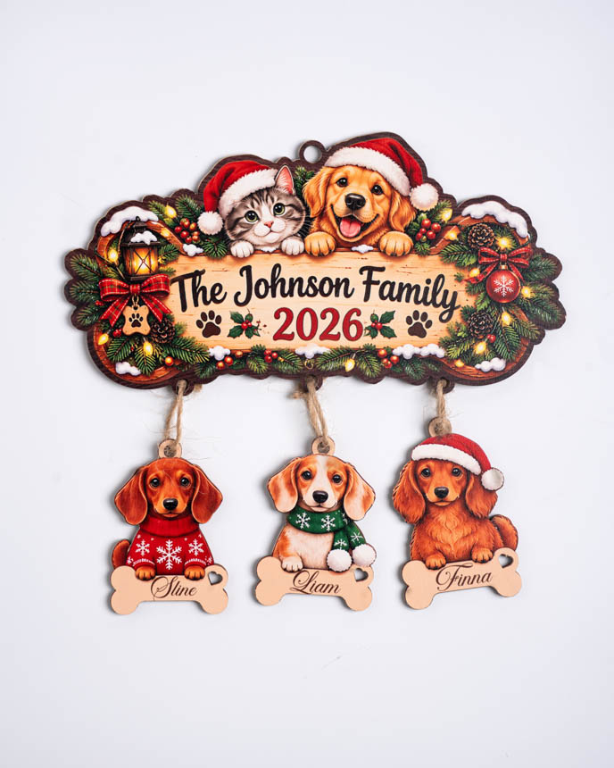 Custom Shape Wood Ornament With Hanging Charms
