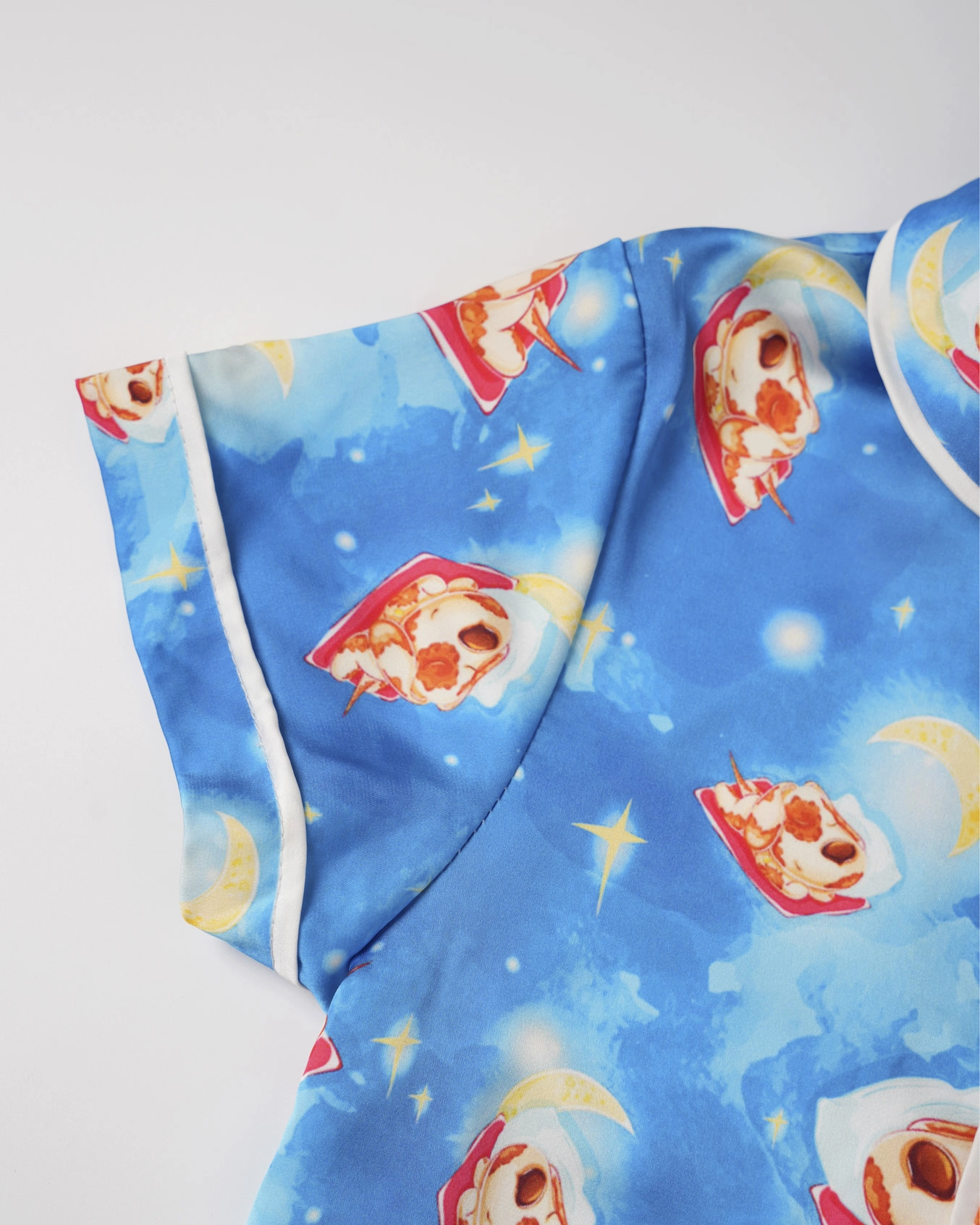 All-over Print Kid and Youth Satin Short-Sleeve Pajamas Set