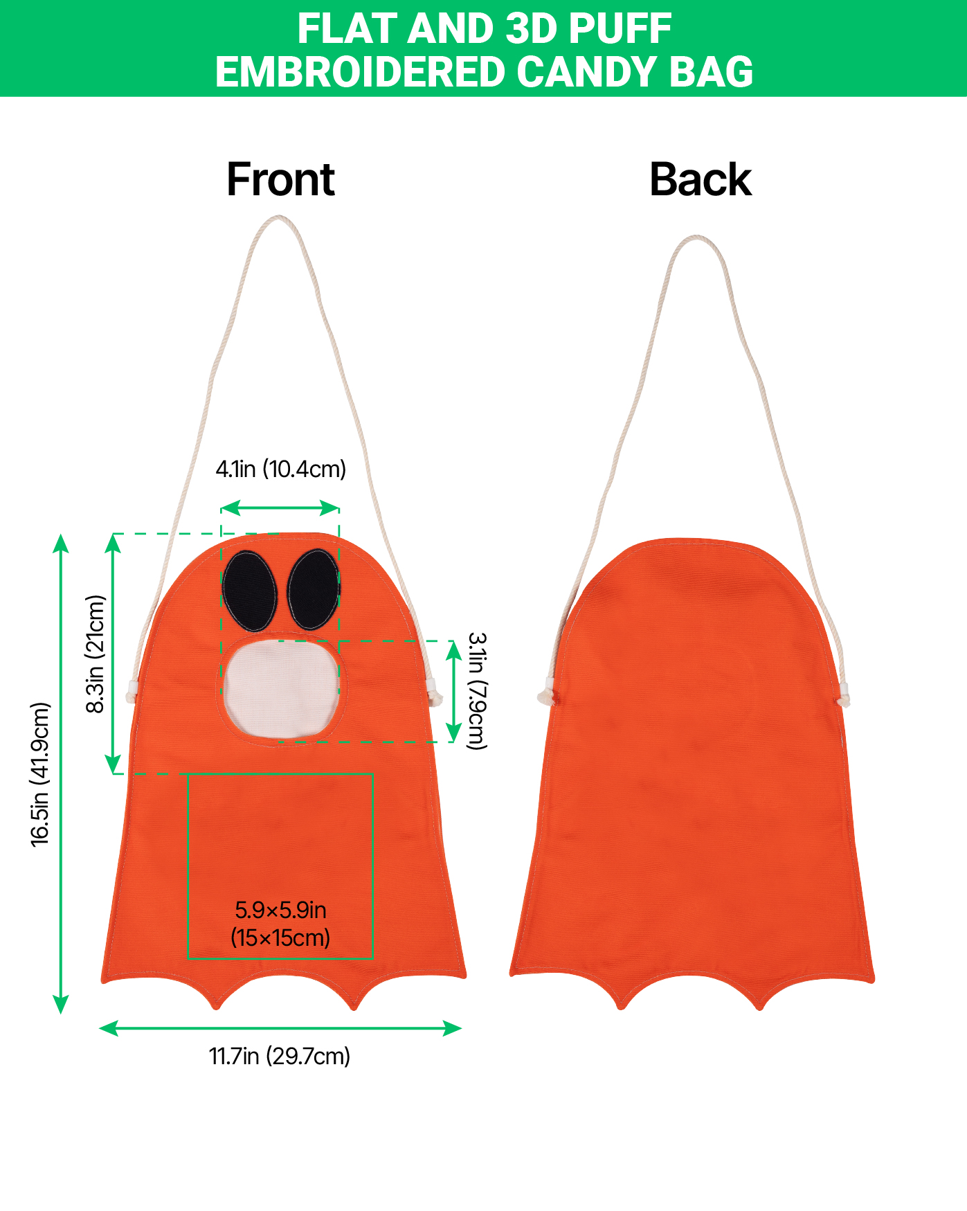 Flat and 3D Puff Embroidered Candy Bag