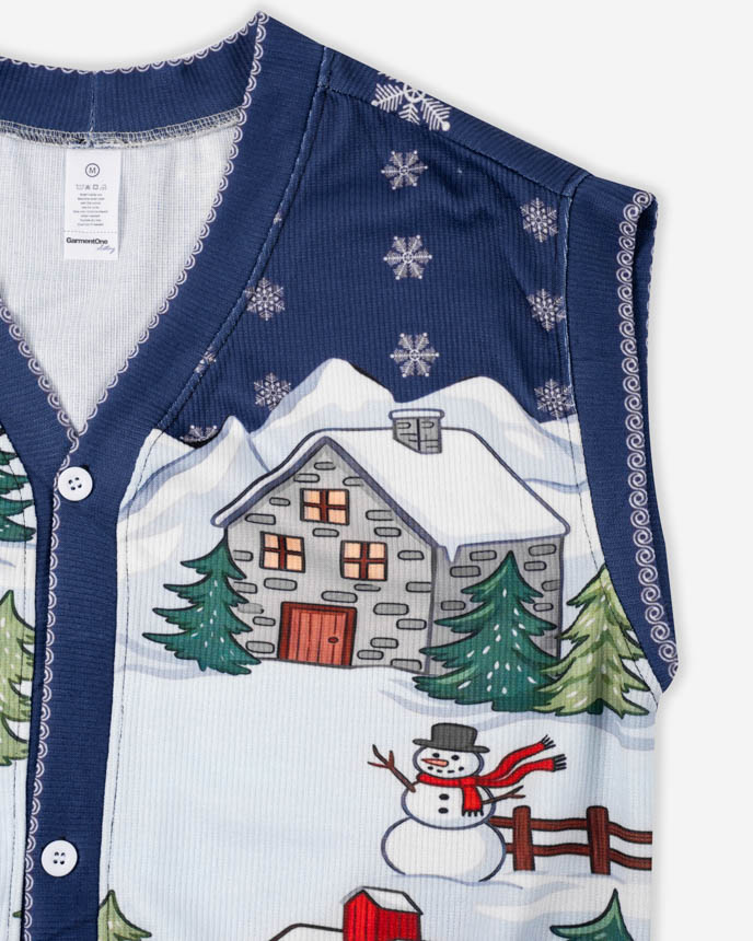 All-over Print Knitted Cardigan Vest