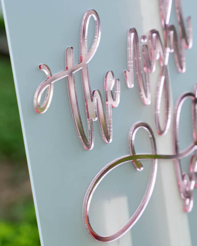 Custom Shape Frosted Acrylic And Acrylic Mirror Welcome Sign