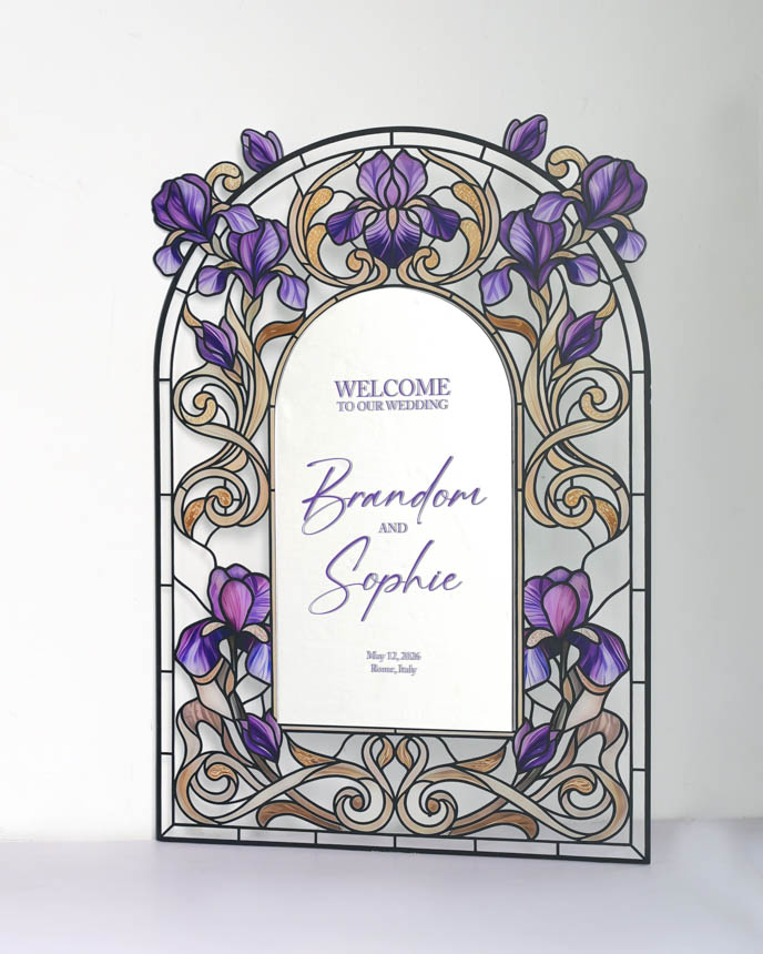 Custom Shape Acrylic And Acrylic Mirror Welcome Sign