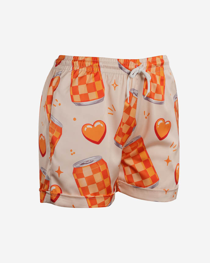 All-over Print Satin Loose Pajama Shorts 