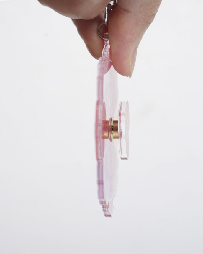 Custom Shape Acrylic Keychain With Spinning Charm