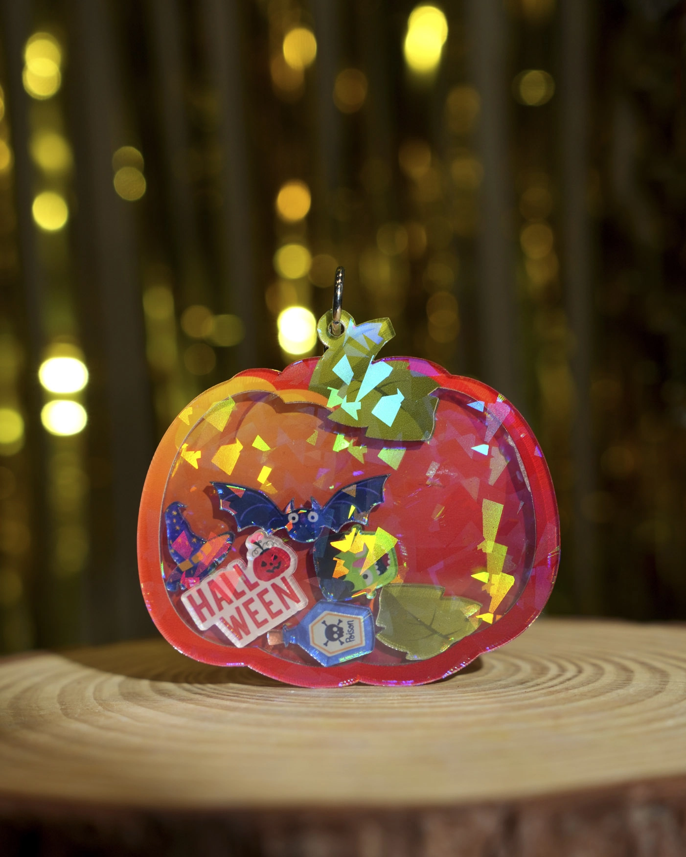 Custom Shape Hologram Shaker Keychain