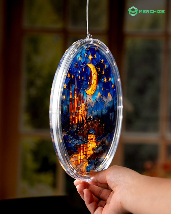 Acrylic LED Hanging Light Lamp (Circle Frame)