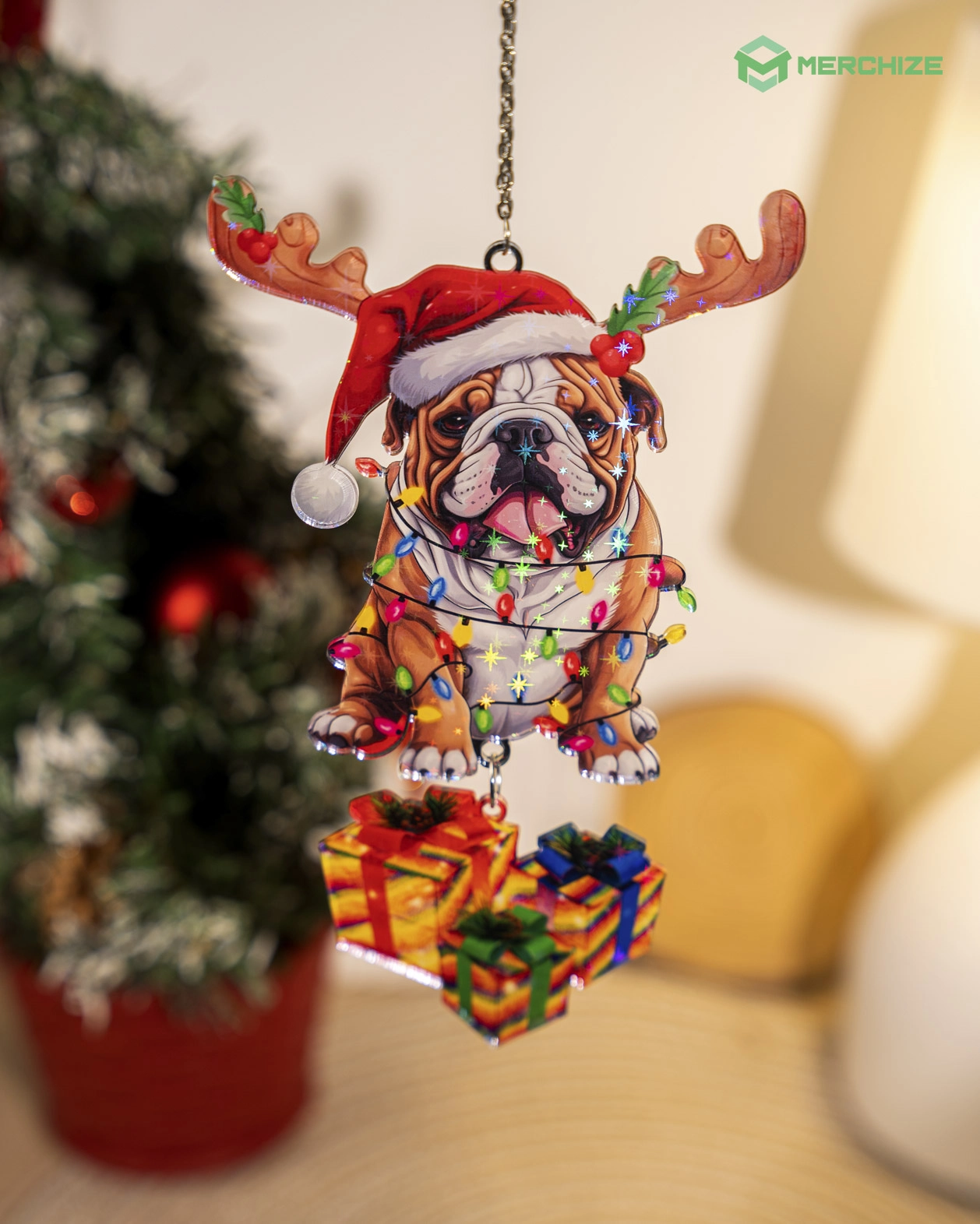  Custom Shape Acrylic Hologram Ornament With Charm 