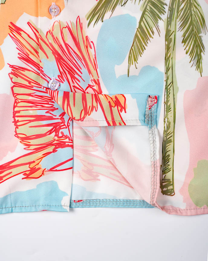 All-over Print Women's Simple Crop Hawaiian Shirt 