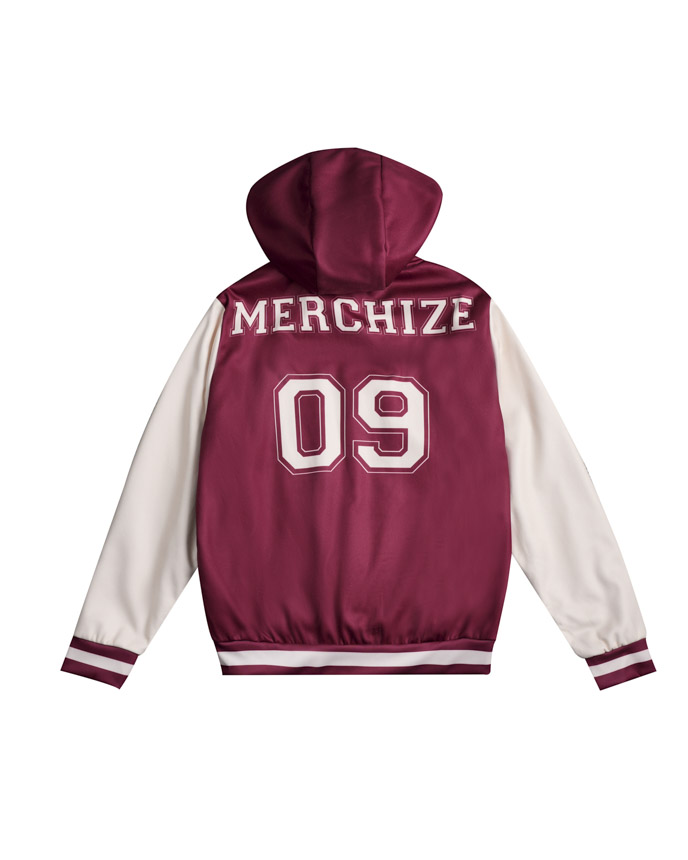 All-over Print Hooded Baseball Jacket