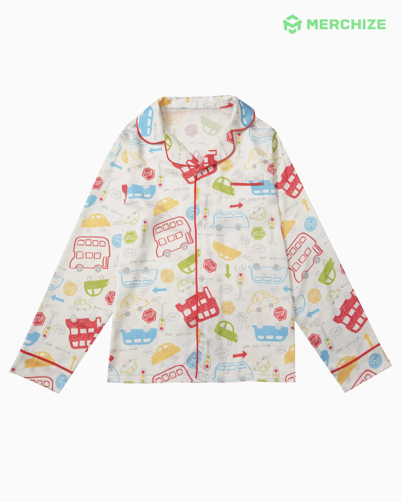 All-over Print Kid Satin Pajamas Set