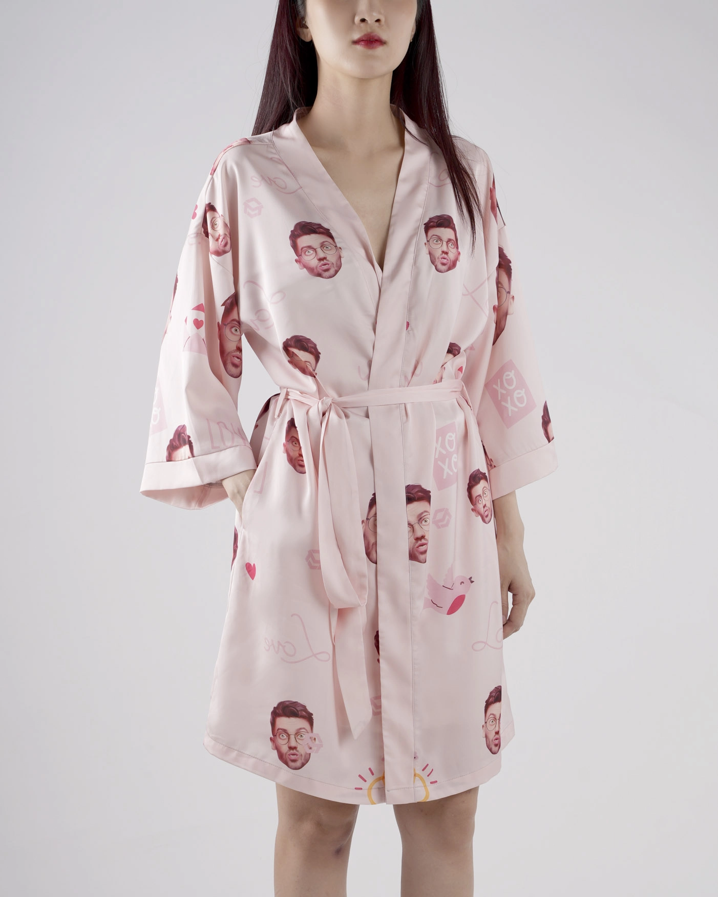 All-over Print Women's Satin Robe