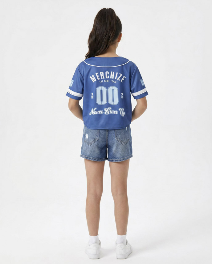 All-over Print Youth Crop Top Baseball Jersey