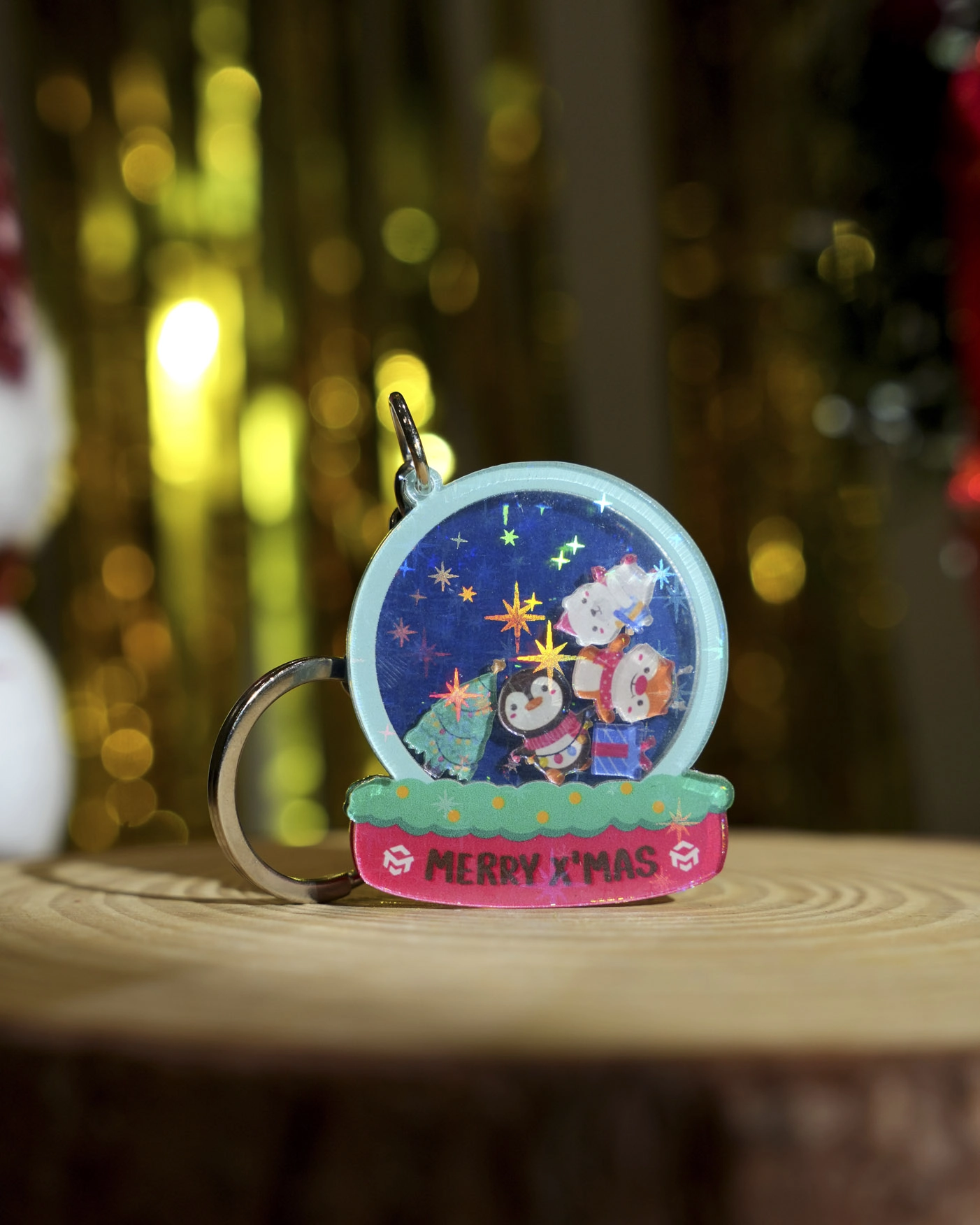 Custom Shape Hologram Shaker Keychain
