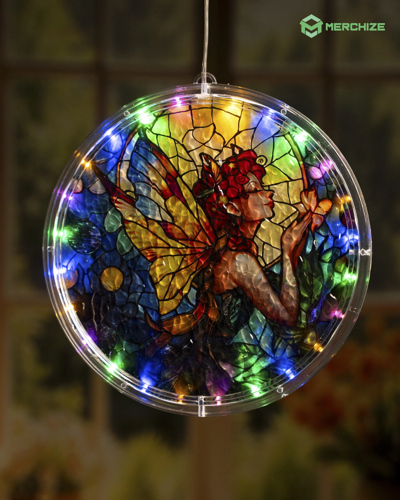 Wavy Acrylic LED Hanging Light Lamp (Circle Frame)