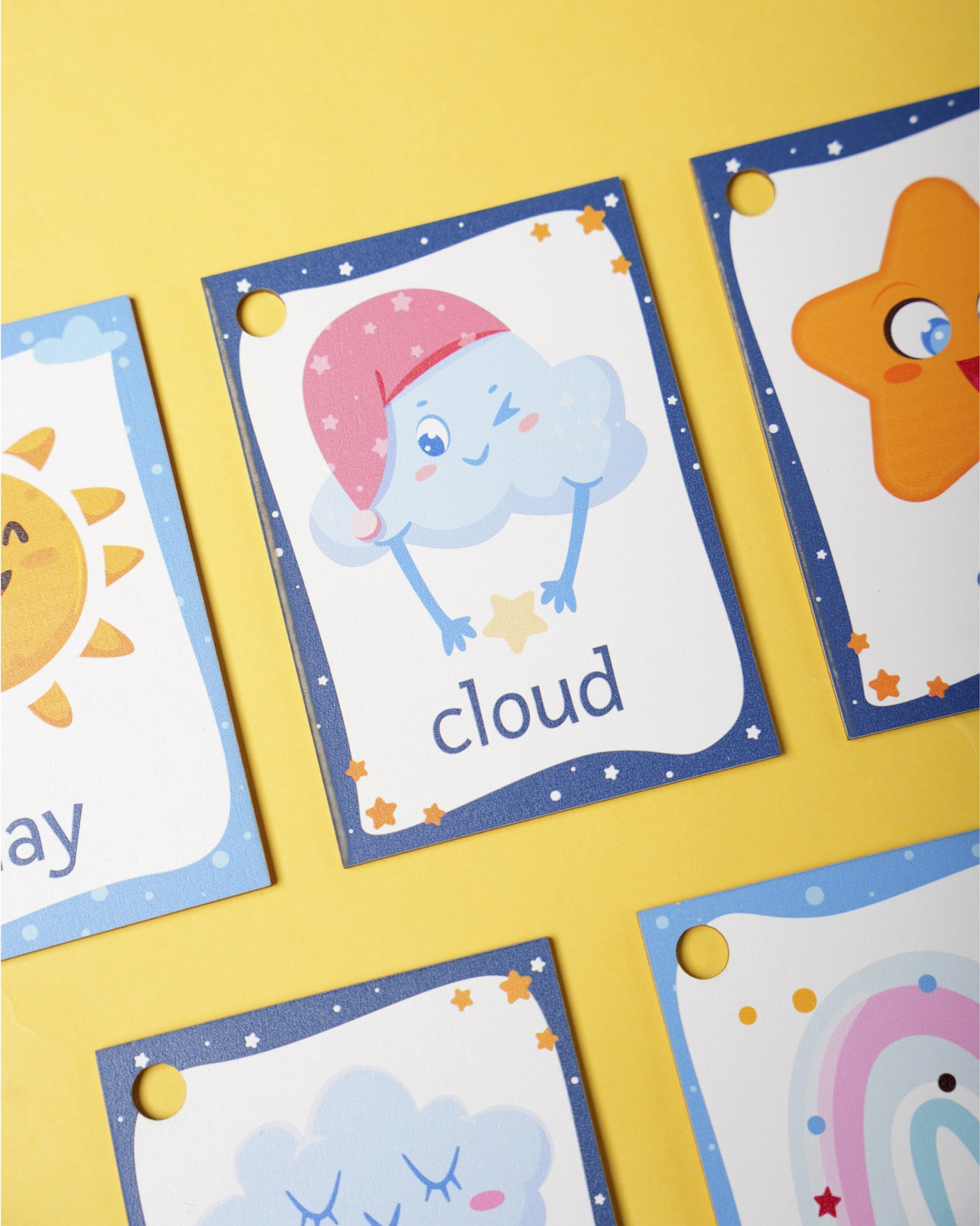 Custom Shape Wood Flash Card