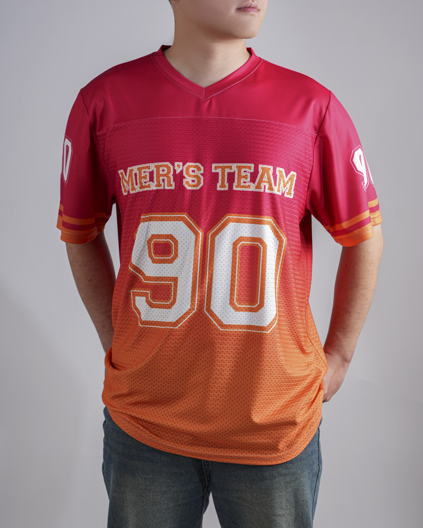 All-over Print Hybrid Mesh Football Jersey