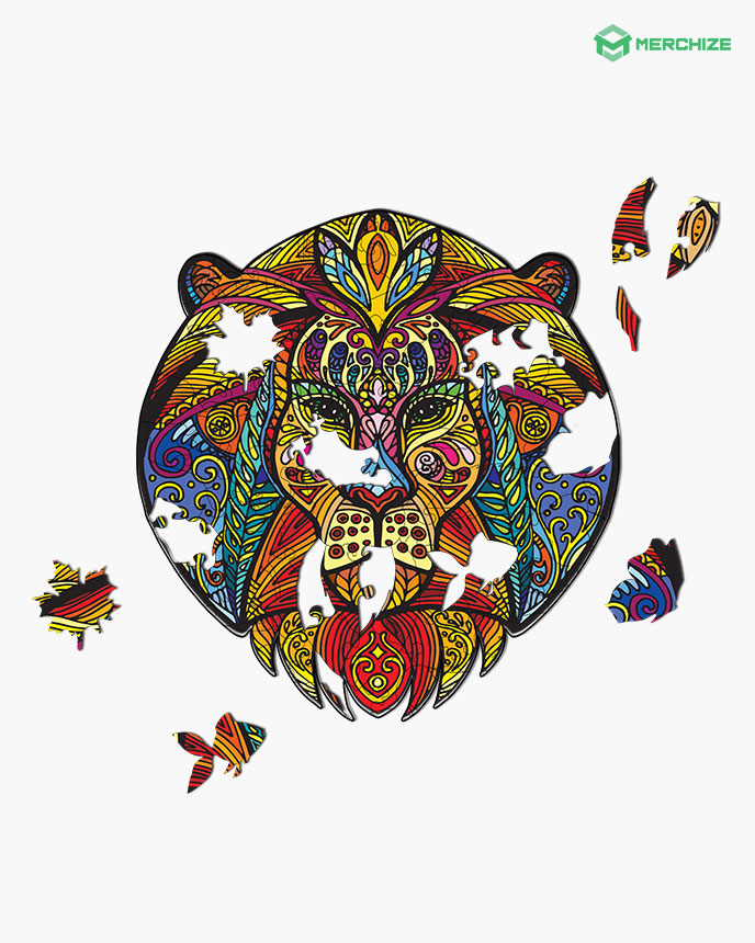 Jigsaw puzzles - Laser cut file - Lion