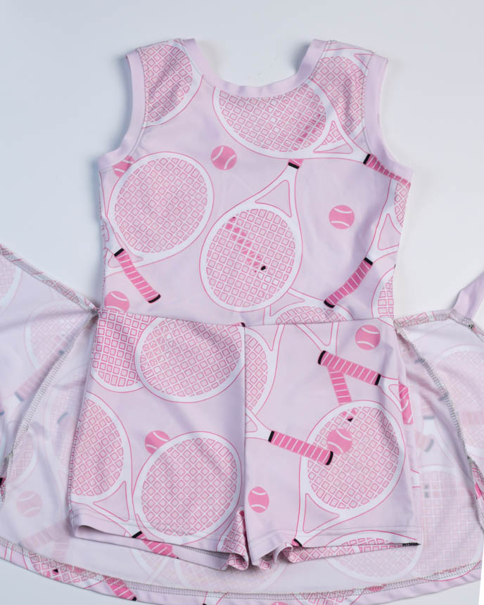 All-over Print Youth Tie-Front Tennis Dress