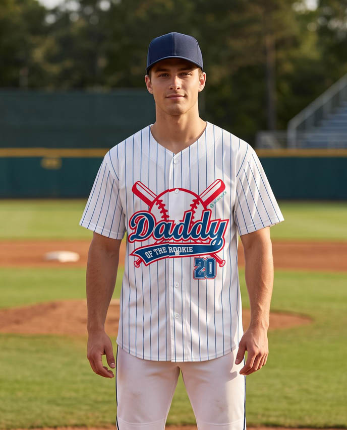 All-over Print Baseball Jersey Without Piping (White Buttons)
