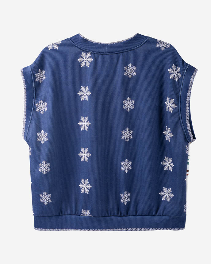All-over Print Knitted Cardigan Vest