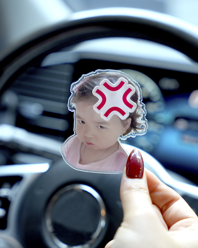 Custom Shape Acrylic Car Clip With Spinning Charm