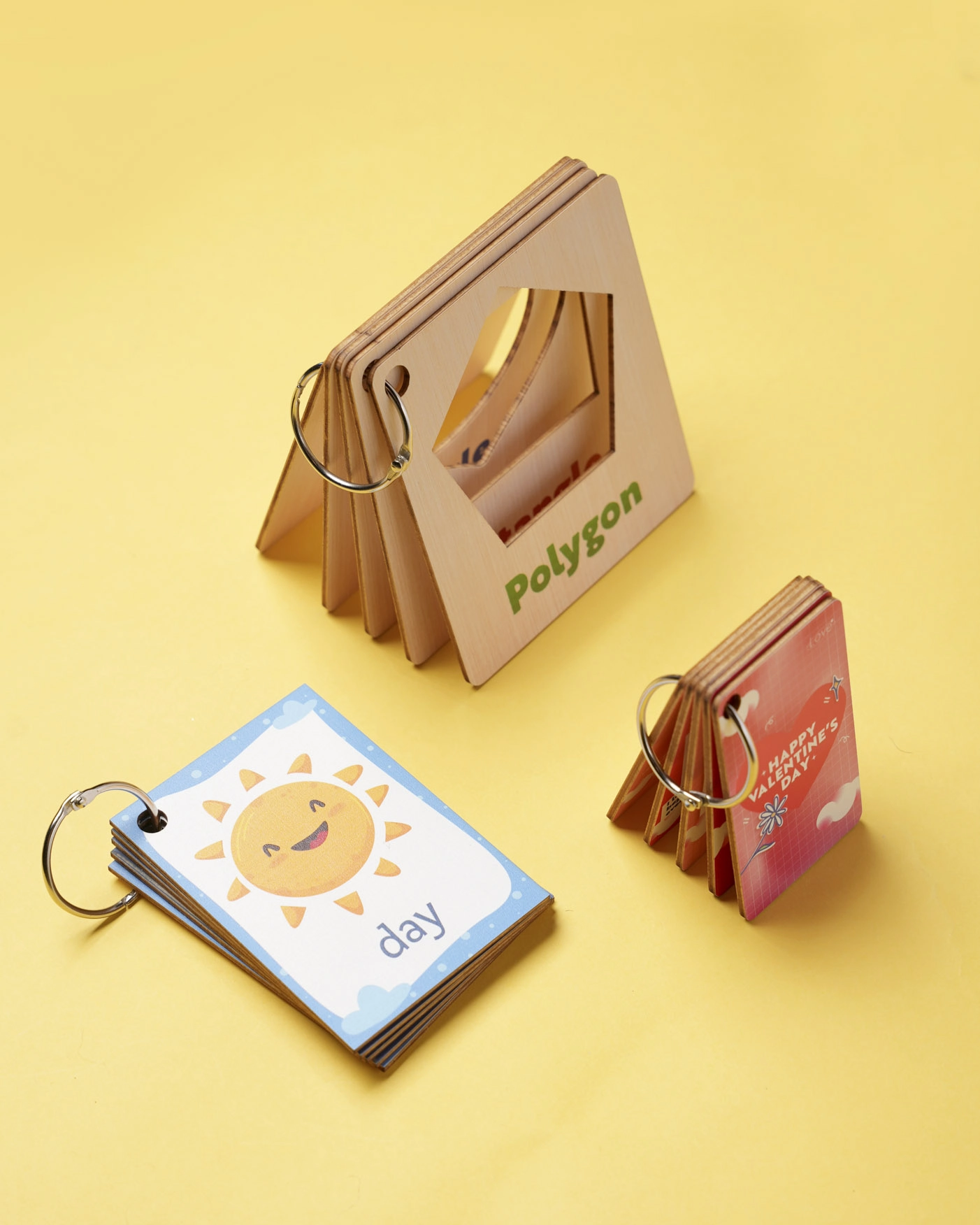 Custom Shape Wood Flash Card