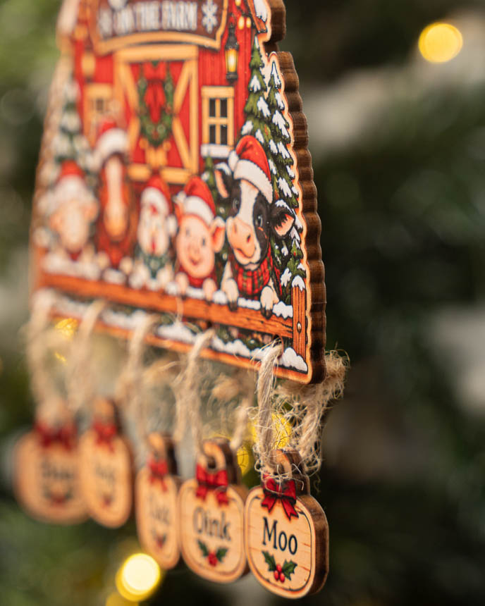 Custom Shape Wood Ornament With Hanging Charms