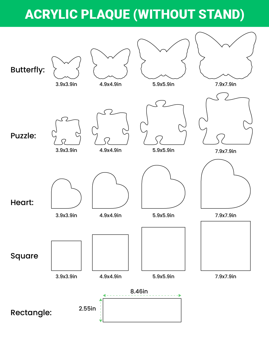 Acrylic Plaque (Without stand) 0.8 IN