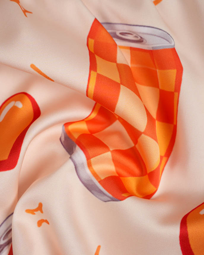 All-over Print Satin Loose Pajama Shorts 