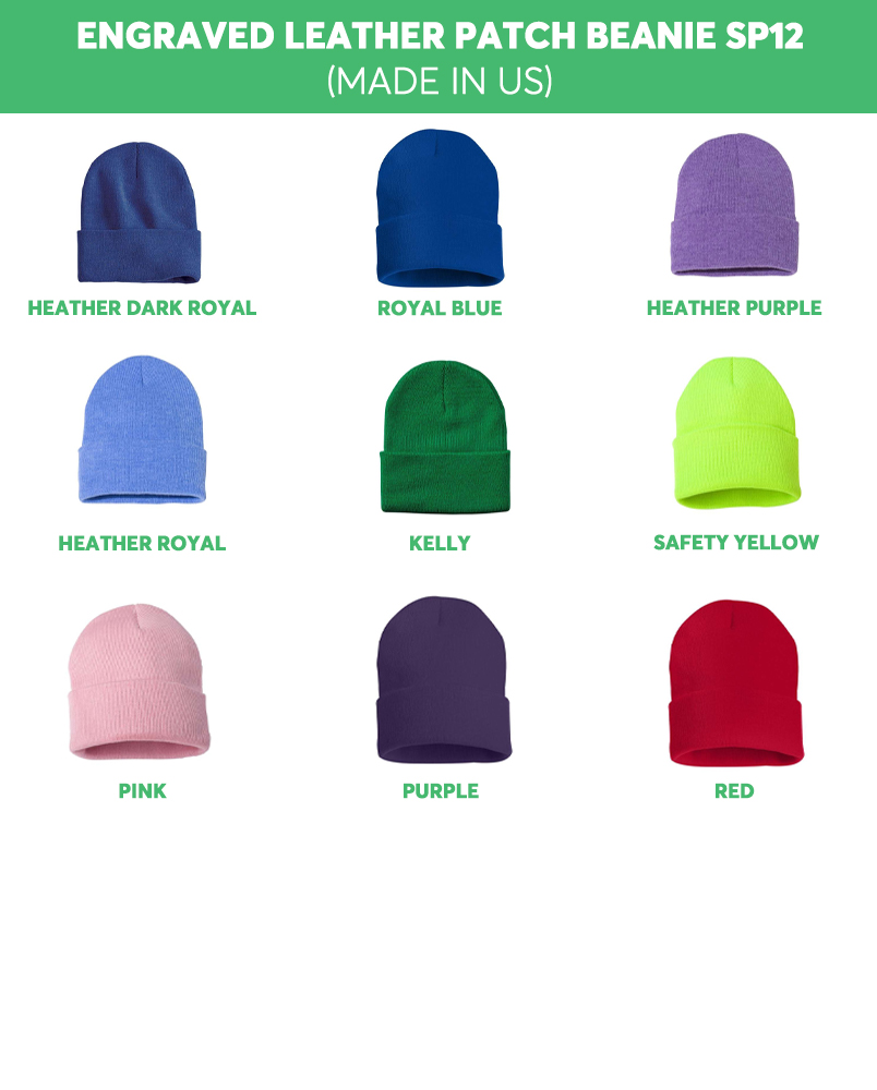 Engraved Leather Patch Beanie SP12 (Made in US) 