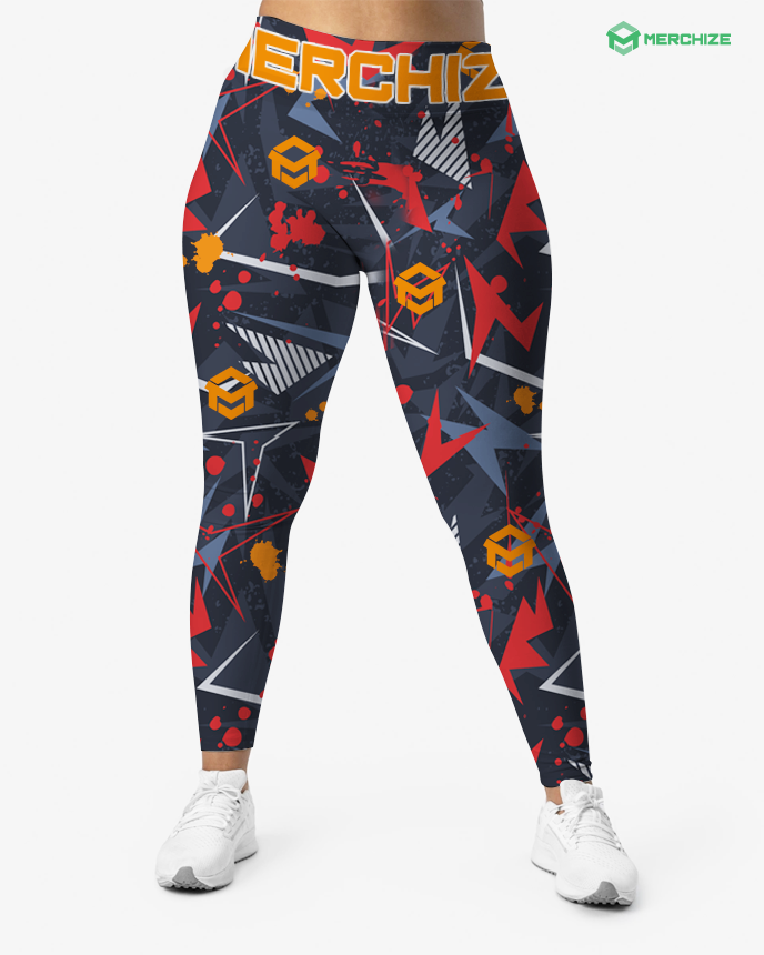 Plus Size Leggings, Champagne Bottle Print Printed Workout Running