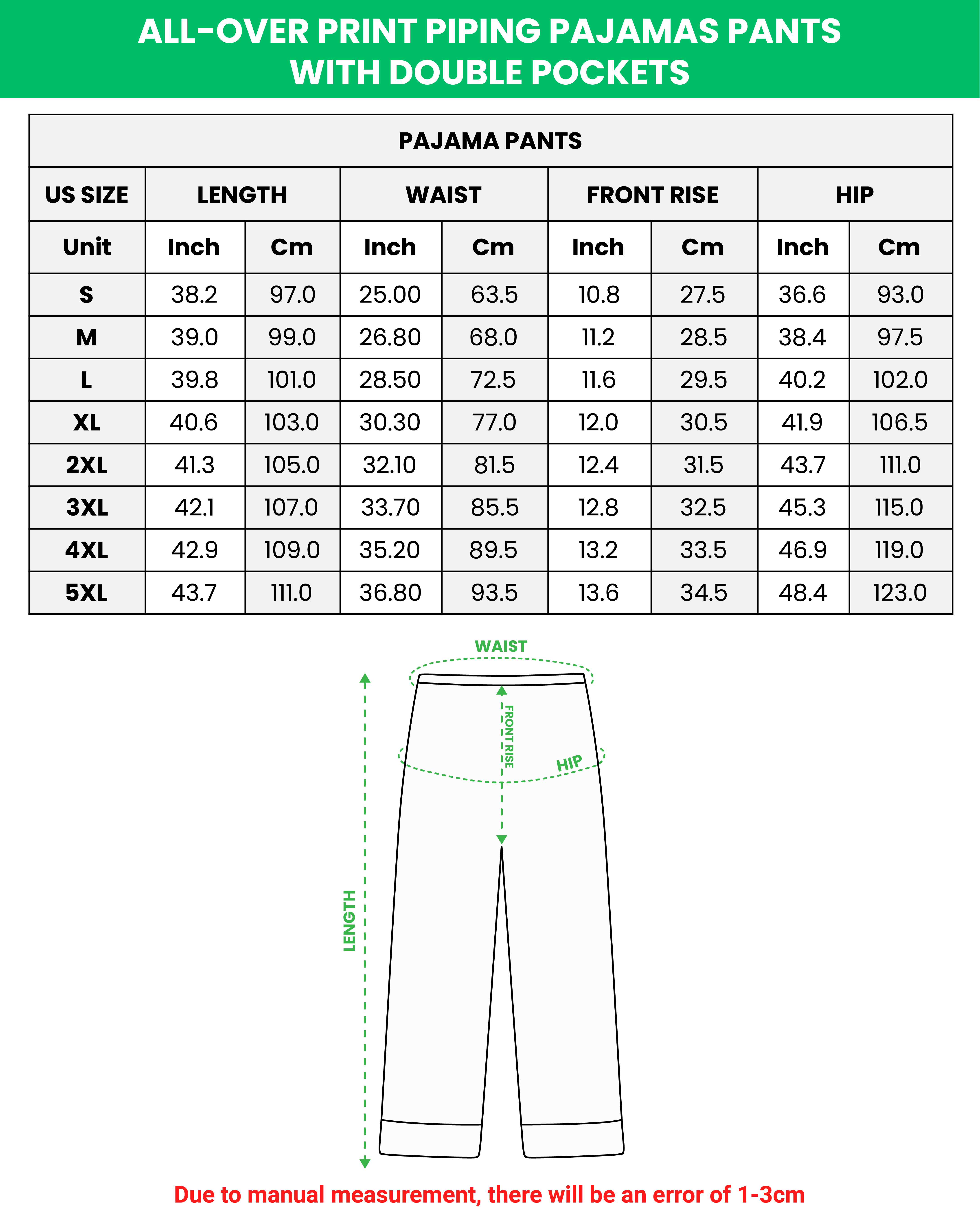 All-over Print Piping Satin Pajamas Set with Double Pockets