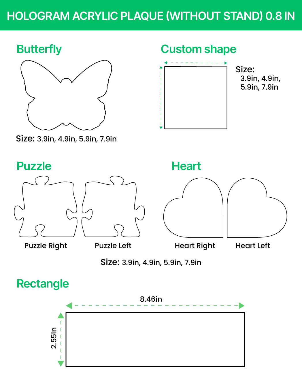 Hologram Acrylic Plaque (without stand) 0.8 IN