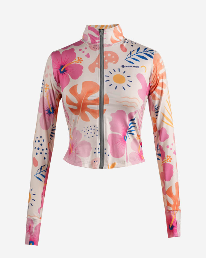 All-over Print Women's Fitted Zip-Up Sports Jacket