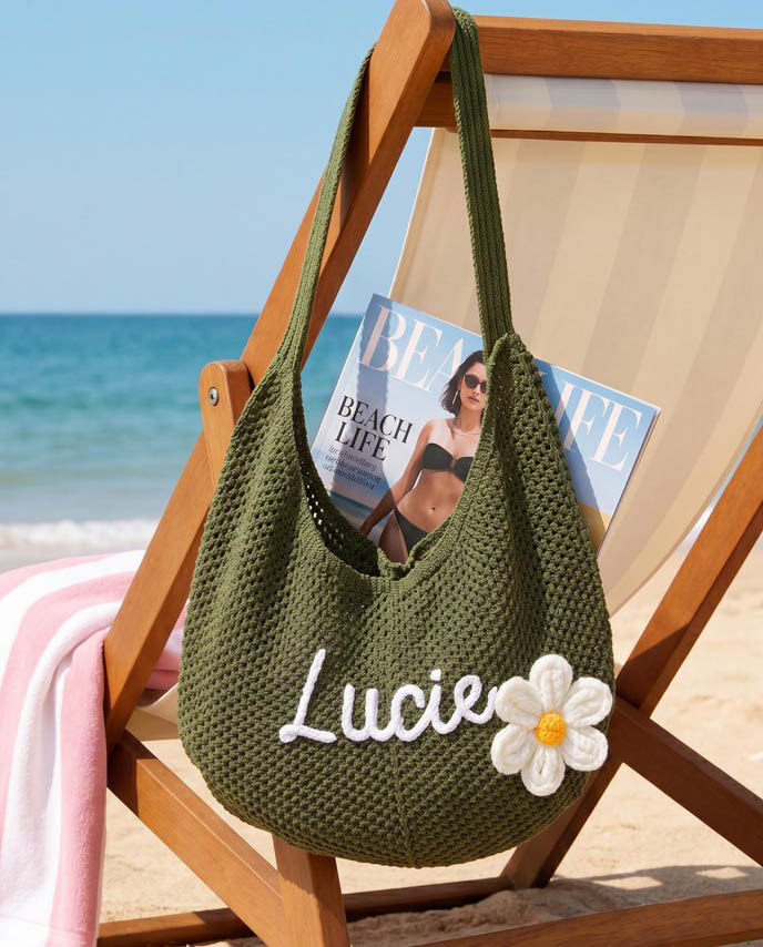 Embroidered Beach Tote Bag (Made in China)