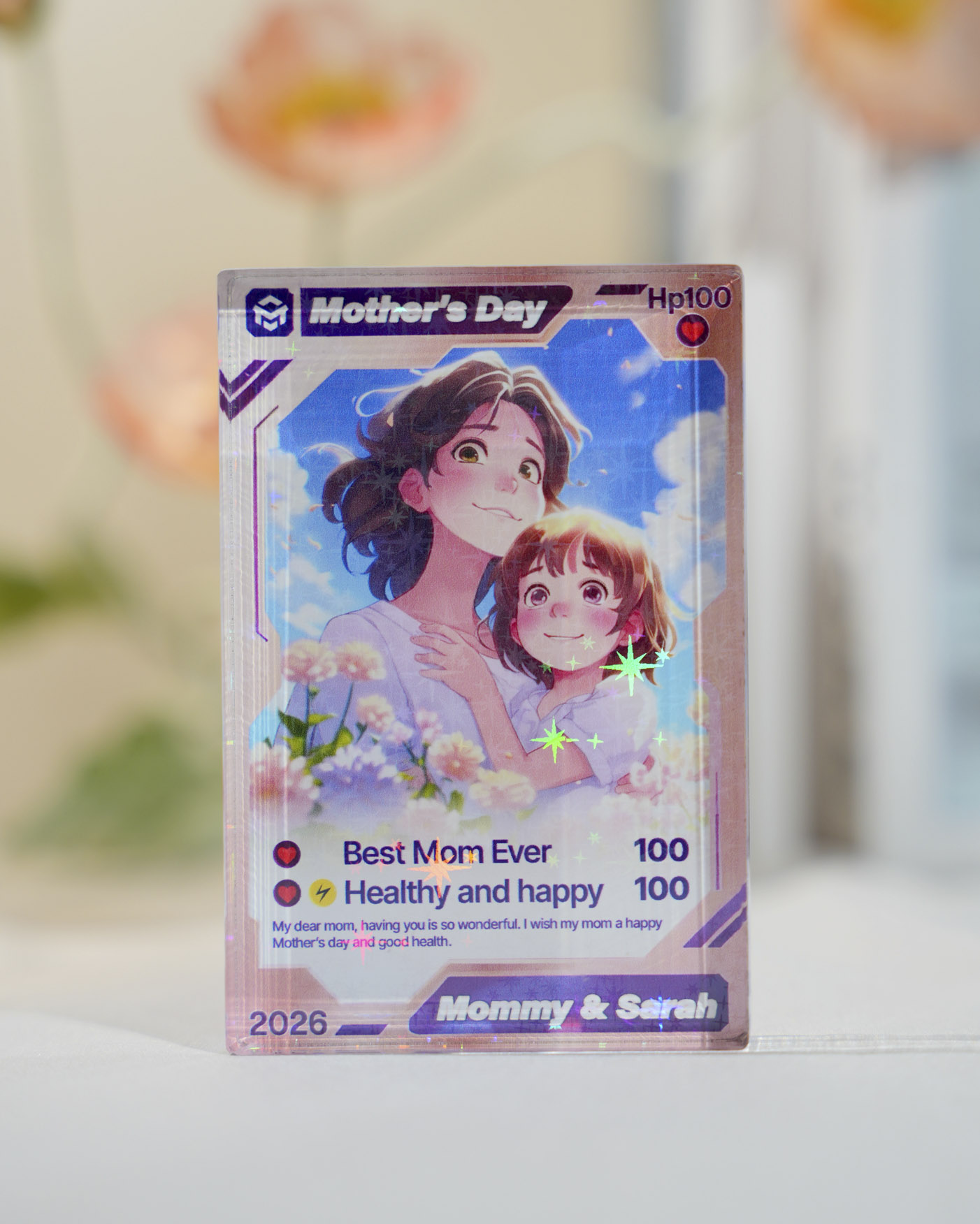 2-side Printed Hologram Acrylic Plaque (without stand) 0.6 IN