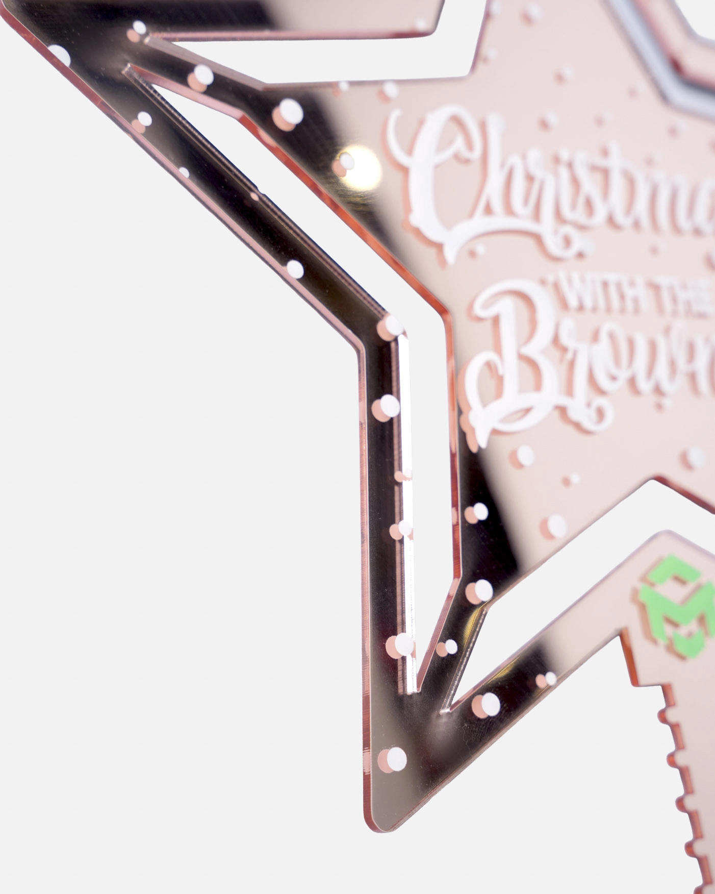 Custom Shape Acrylic Mirror Christmas Tree Topper