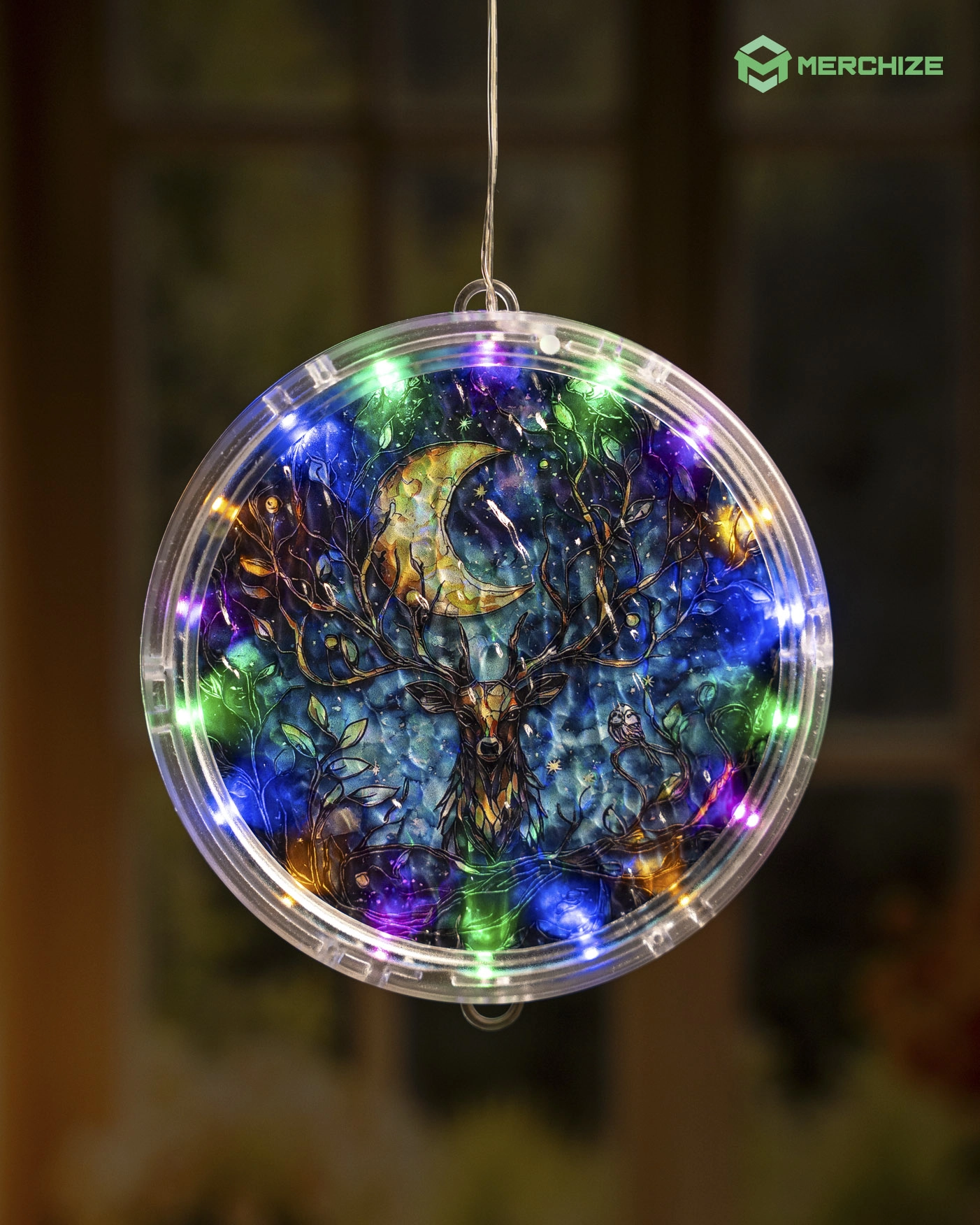 Wavy Acrylic LED Hanging Light Lamp (Circle Frame)