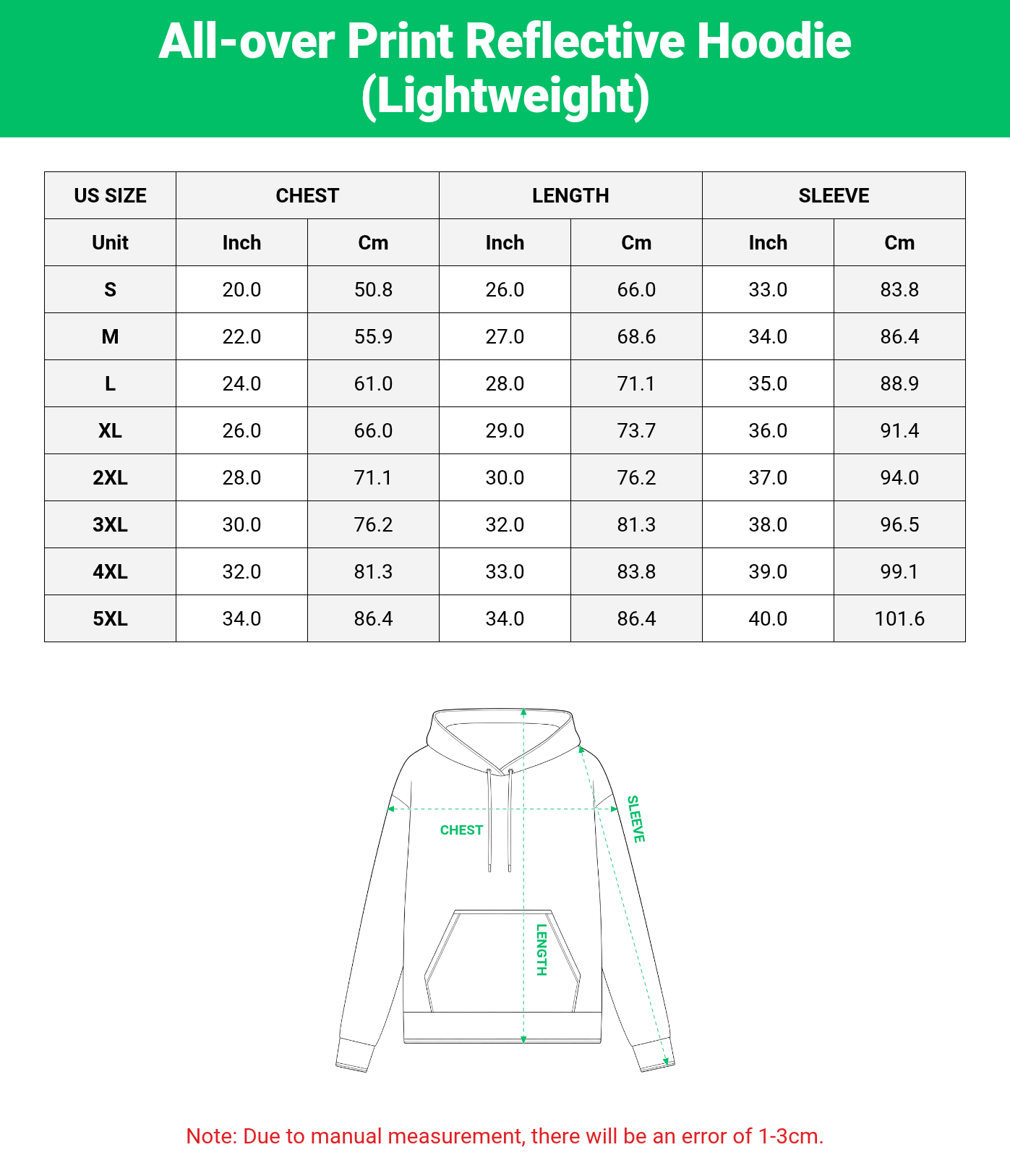 All-over Print Reflective Hoodie (Lightweight)