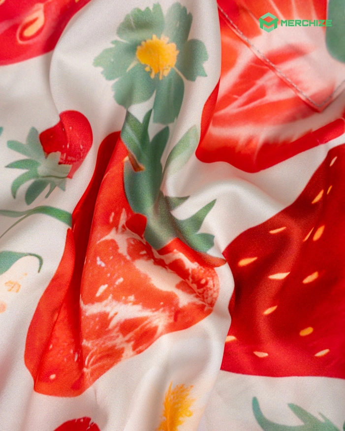 All-over Print Satin Short-Sleeve Pajamas Set