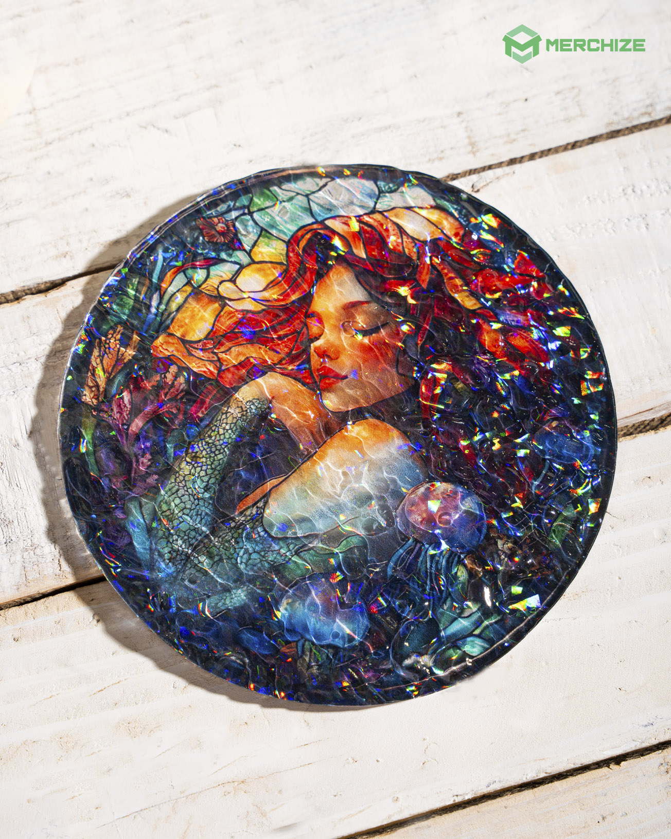 Custom Shape Wavy Hologram Suncatcher Ornament