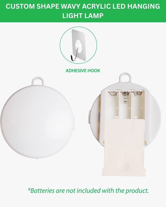 Custom Shape Wavy Acrylic LED Hanging Light Lamp 