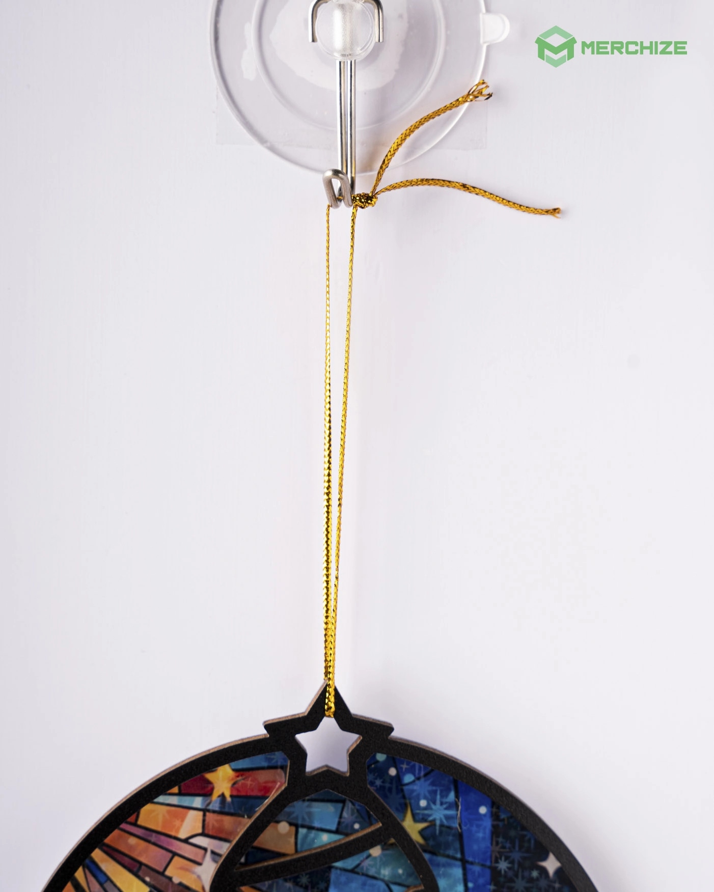 Custom Shape Wood and Hologram Acrylic  Ornament With 2 Charms