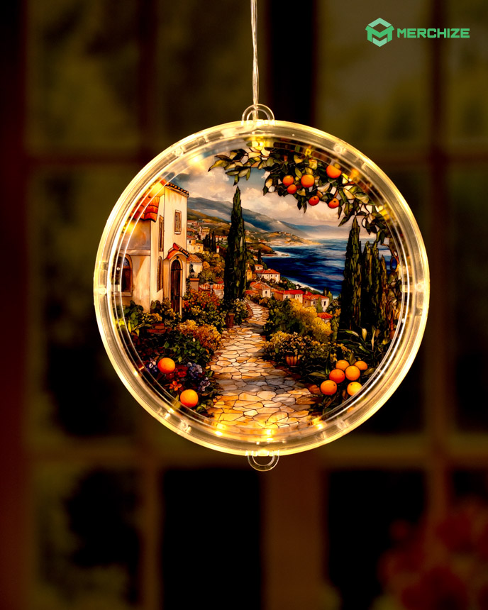 Acrylic LED Hanging Light Lamp (Circle Frame)
