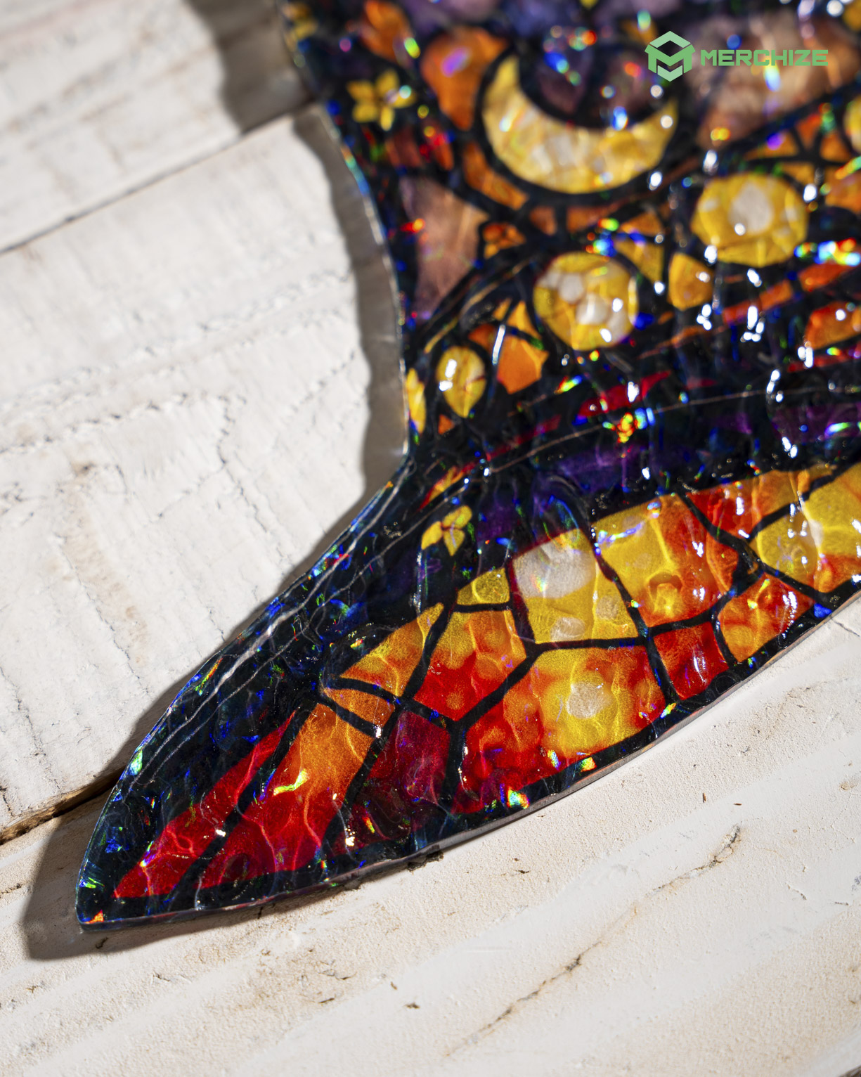 Custom Shape Wavy Hologram Suncatcher Ornament