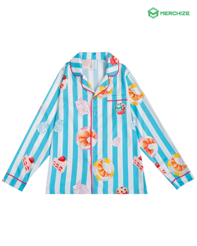 All-over Print Satin Pajamas Set