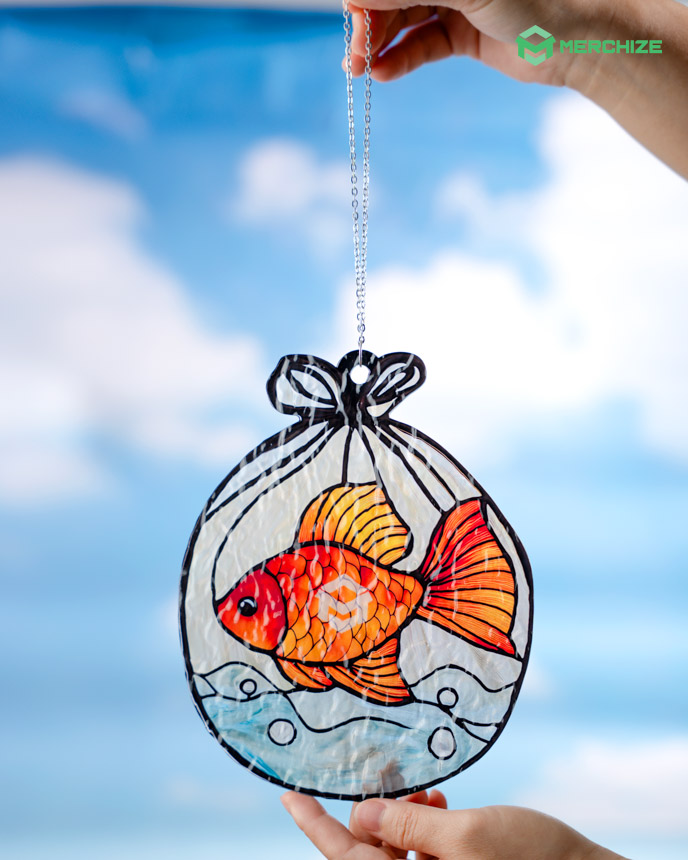 Custom Shape Wavy Acrylic Suncatcher Ornament