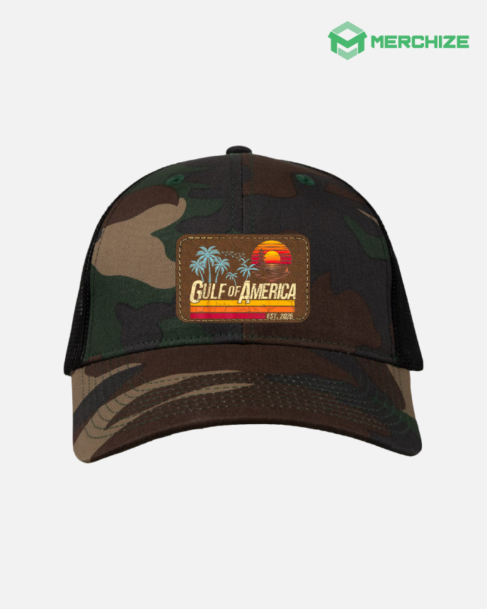 Leather Patch Mesh-Back Twill Trucker Cap VC400 (Made in US)