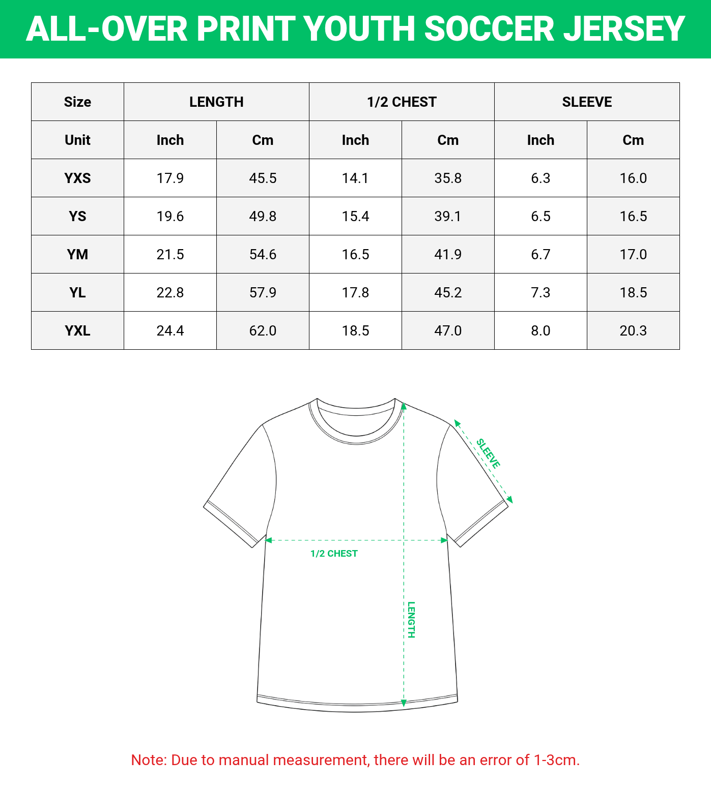 All-over Print Youth Soccer Jersey Set