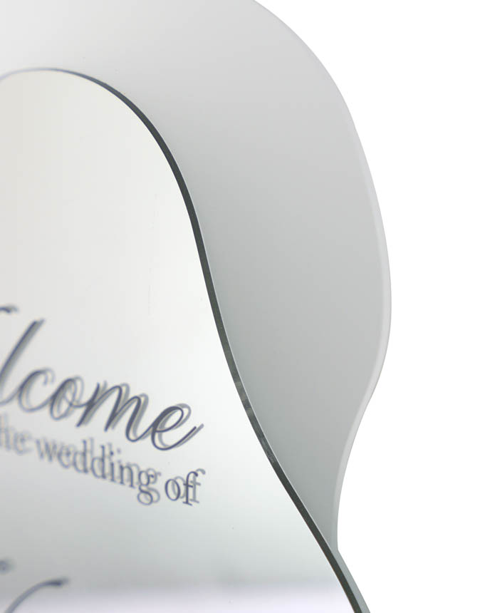 Custom Shape Frosted Acrylic And Acrylic Mirror Welcome Sign